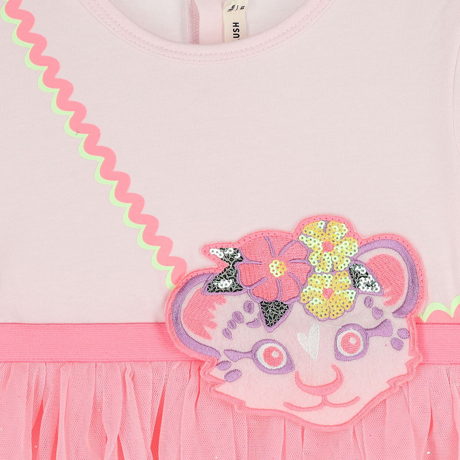 Younger Girls Pink Cat Dress, 1, hi-res