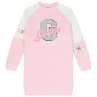 Girls Pink & White Logo Dress, 1, hi-res