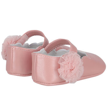 Baby Girls Pink Flower Pre Walker Shoes