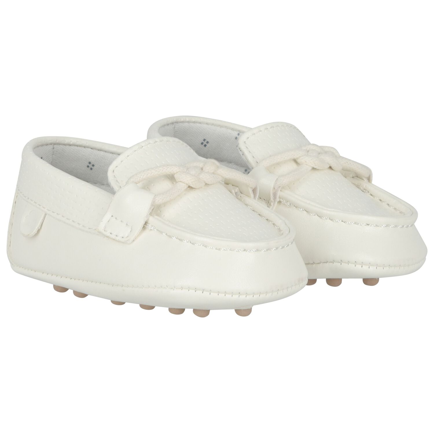 Baby Boys Ivory Leather Pre Walker Moccasins, 1, hi-res