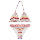 Girls Multi-Coloured Zig Zag Bikini, 2, hi-res