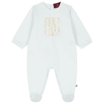 Baby Boys Blue Logo Babygrow