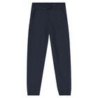 Boys Navy Blue Logo Joggers, 1, hi-res