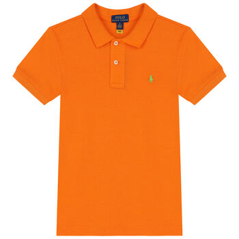 Ralph Lauren Boys Orange Logo Polo Shirt, 1 Boys Orange Logo Polo Shirt