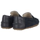 Boys Navy Blue Moccasins, 1, hi-res