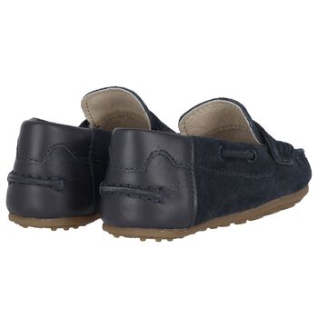 Boys Navy Blue Moccasins