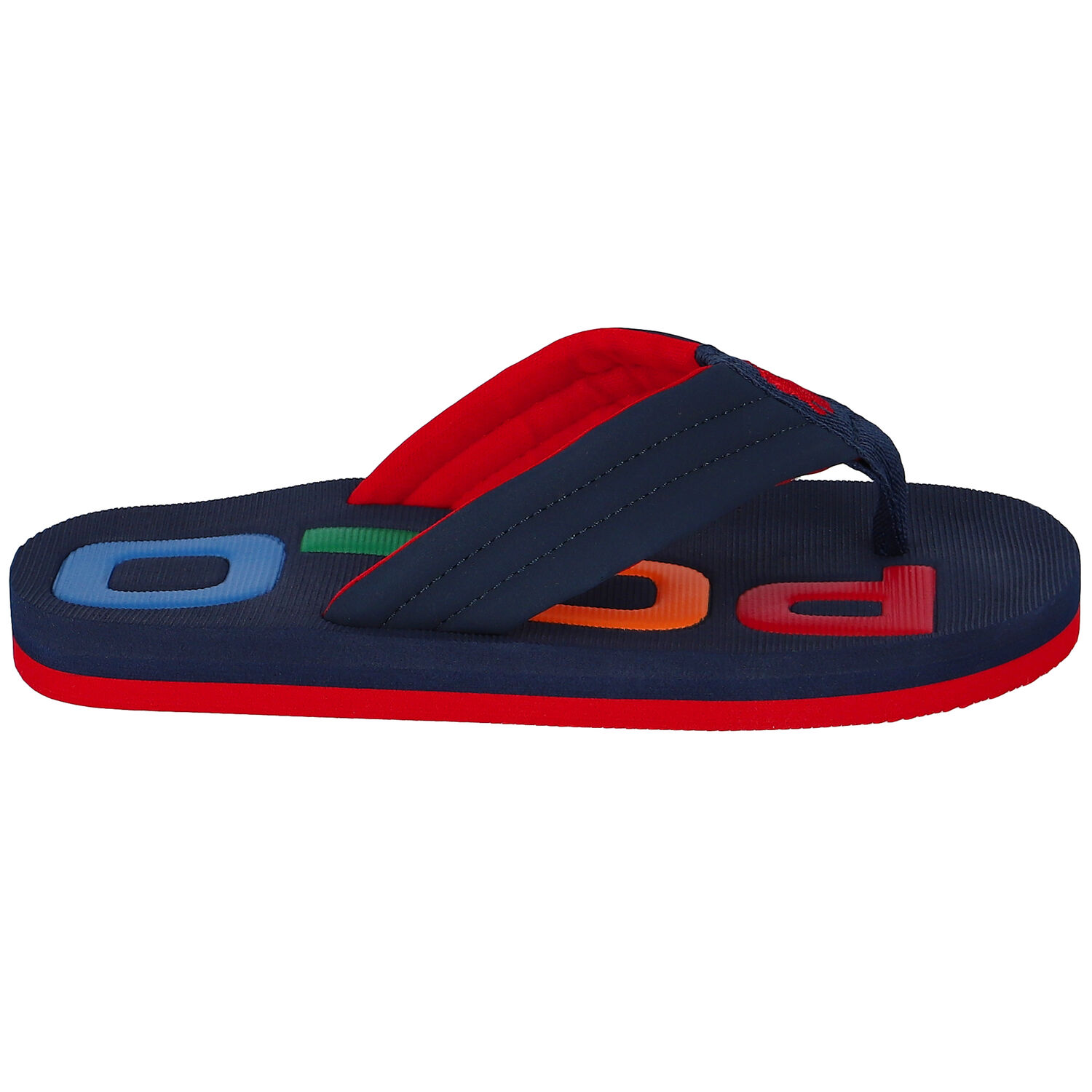 Boys Navy Blue Logo Flip-Flops, 1, hi-res image number null