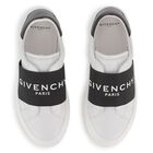 White & Black Logo Trainers, 1, hi-res
