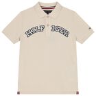 Boys Beige Logo Polo Shirt, 1, hi-res