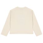 Girls Ivory Teddy Bear Long Sleeve Top, 2, hi-res
