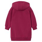 Girls Red Embellished Cherry Hooded Sweatshirt Dress, 2, hi-res