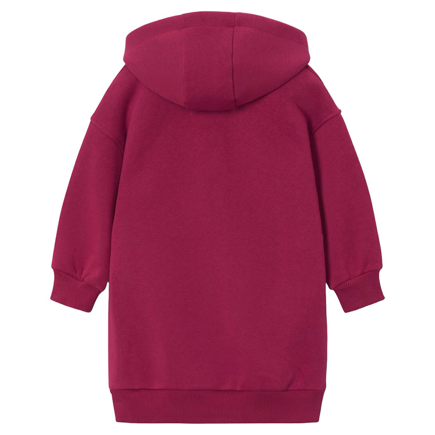 Girls Red Embellished Cherry Hooded Sweatshirt Dress, 2, hi-res