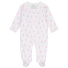 Baby Girls White & Pink Teddy Bear Time Babygrow, 1, hi-res