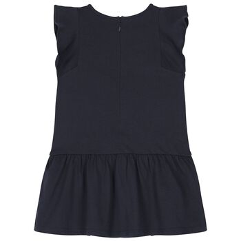 Younger Girls Navy Blue Logo Dress