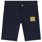 Younger Boys Navy Logo Shorts, 3, hi-res