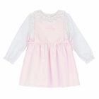 Girls White & Pink Dress Set, 1, hi-res