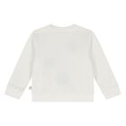 Younger Girls Ivory Flower Sweatshirt, 1, hi-res