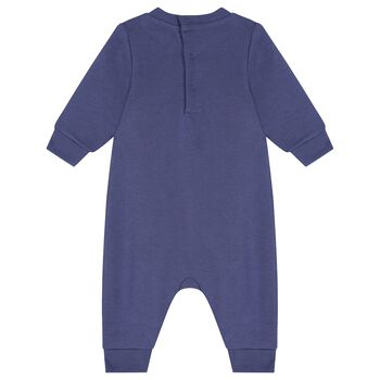 Baby Boys Navy Blue Varsity Logo Babygrow