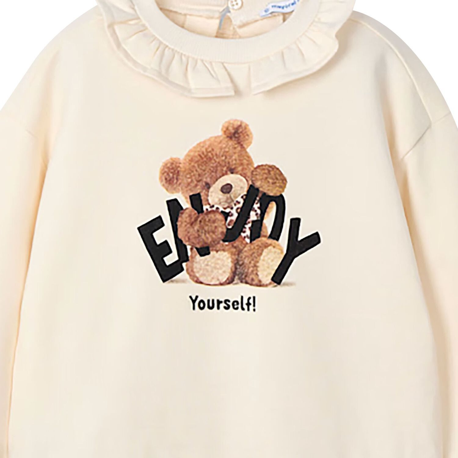 Girls Ivory Teddy Bear Sweatshirt, 1, hi-res image number null
