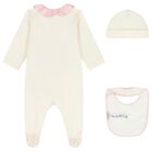 Baby Girls Ivory & Pink Leopard Babygrow Gift Set, 1, hi-res