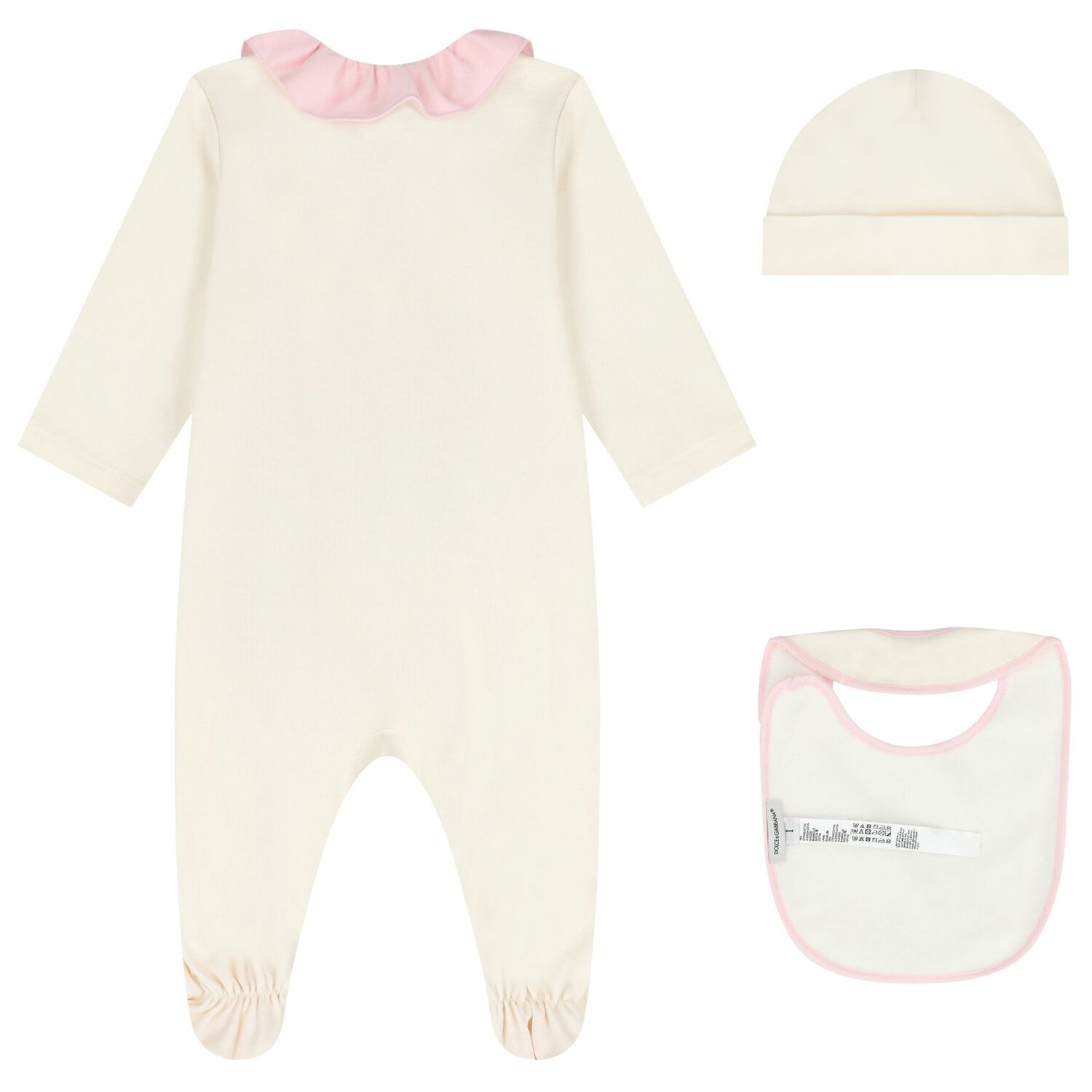Baby Girls Ivory & Pink Leopard Babygrow Gift Set, 1, hi-res