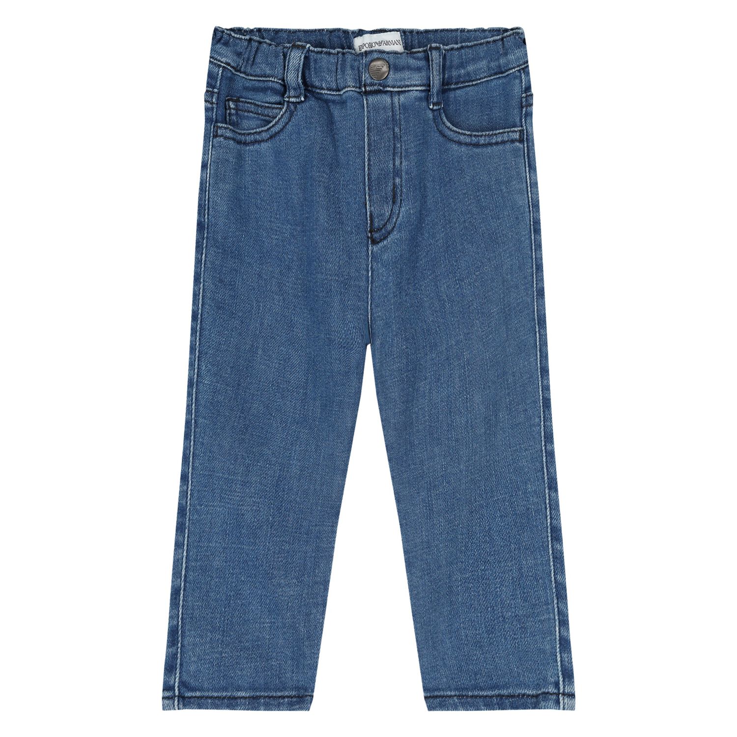 Younger Boys Blue Denim Jeans, 1, hi-res