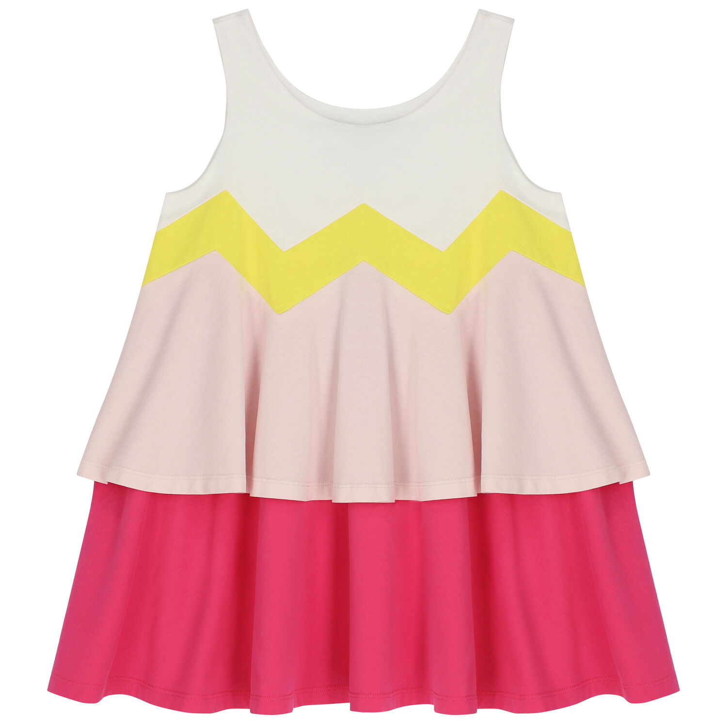 Girls Ivory & Pink Logo Dress, 1, hi-res