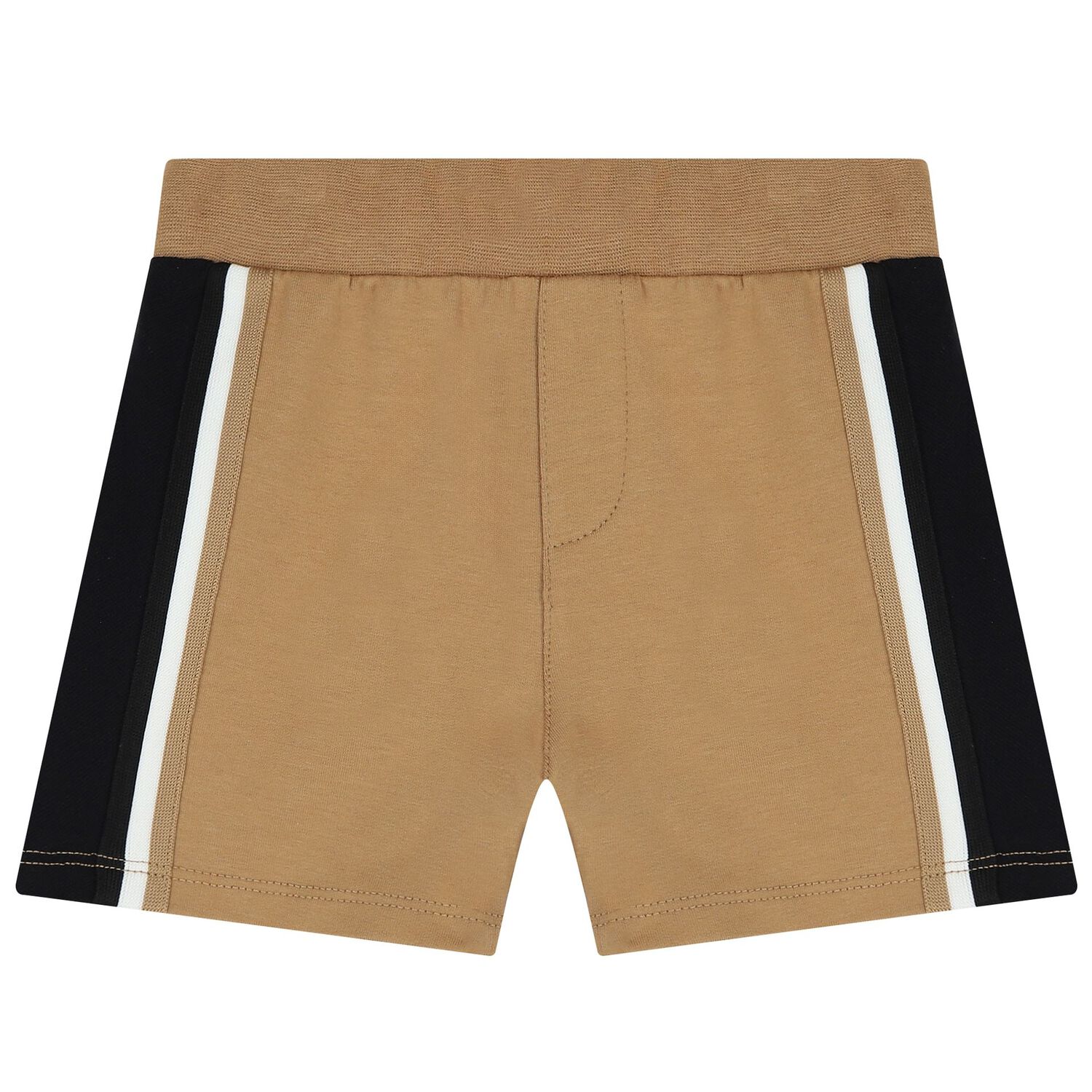 Baby Boys Black & Beige Polo & Shorts Set, 1, hi-res image number null