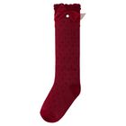 Girls Red Bow Knitted Socks, 2, hi-res
