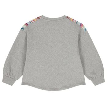 Girls Grey Zig Zag Glittery Sweatshirt