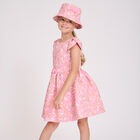 Girls Navy Blue Unicorn Jacquard Dress, 3, hi-res