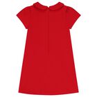 Girls Red Flower Twill Dress, 1, hi-res