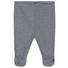 Baby Boys Ivory & Navy Blue Babygrow Gift Set, 1, hi-res