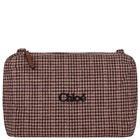 Beige Houndstooth Check Baby Changing Bag ( 41cm ), 1, hi-res