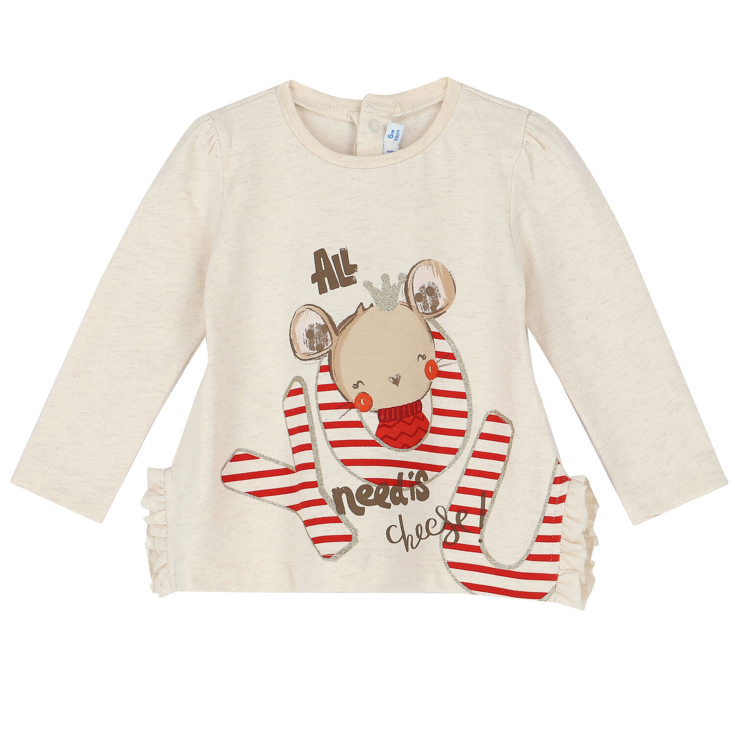 Younger Girls Ivory & Orange Leggings Set, 1, hi-res