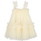 Girls Yellow Ruffled Tulle Dress, 1, hi-res