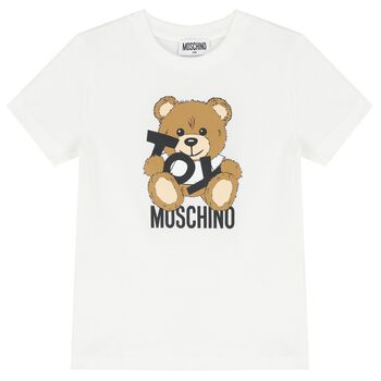 White Teddy Bear Logo T-Shirt