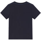 Boys Navy Blue Basketball T-Shirt, 2, hi-res