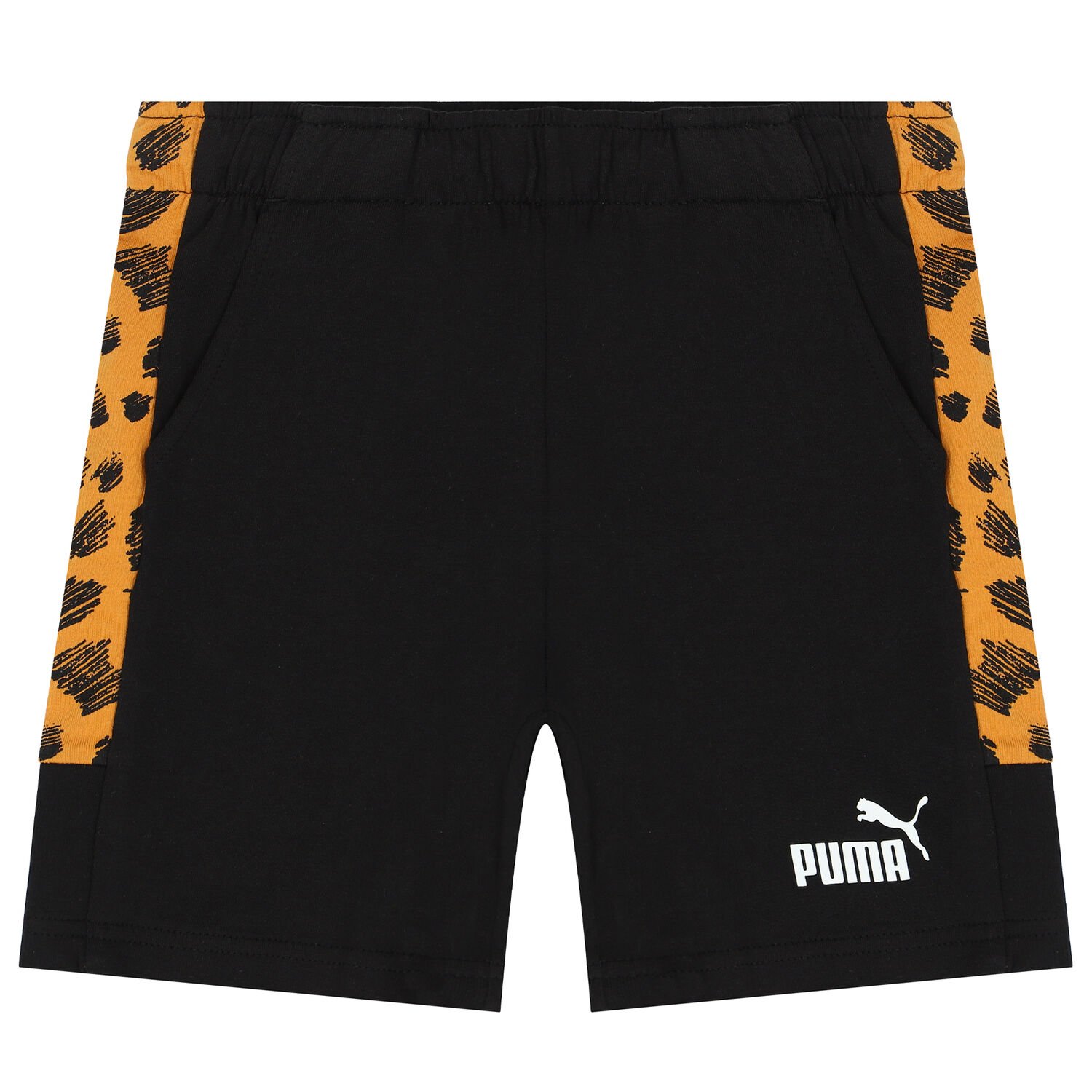 Boys Black Logo Shorts, 1, hi-res