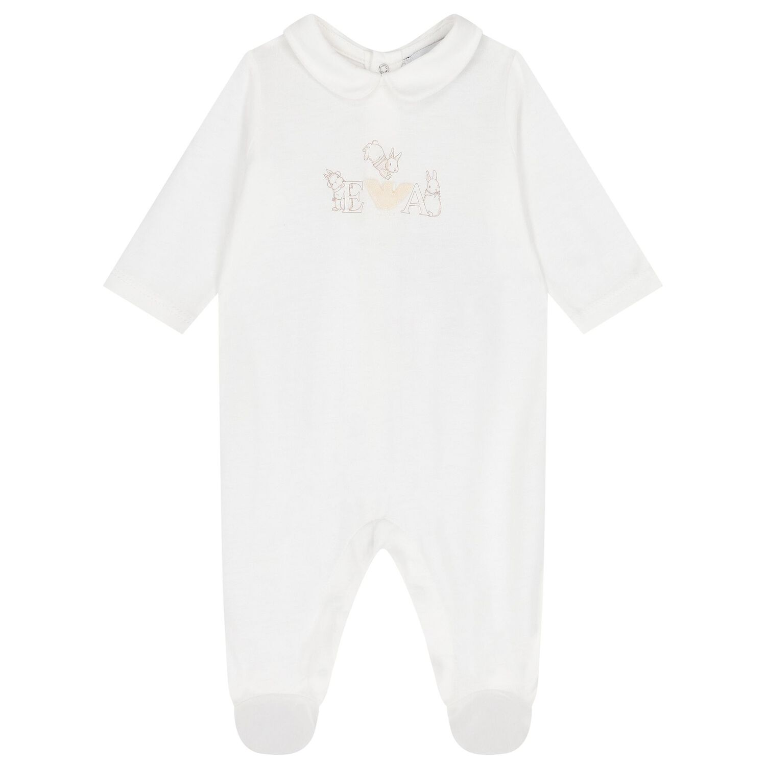 Ivory Bunny & Logo Babygrow Gift Set, 1, hi-res
