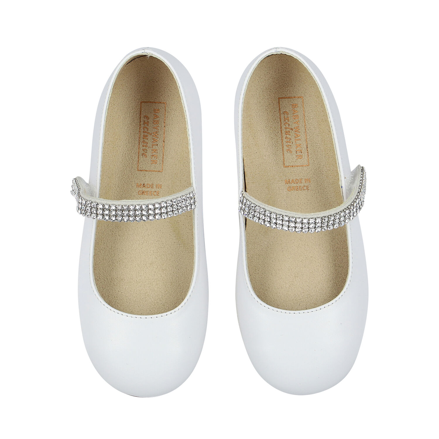 Girls Ivory Swarovski Crystal Shoes, 1, hi-res