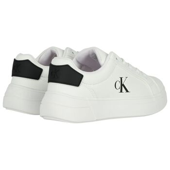 White & Black Logo Trainers