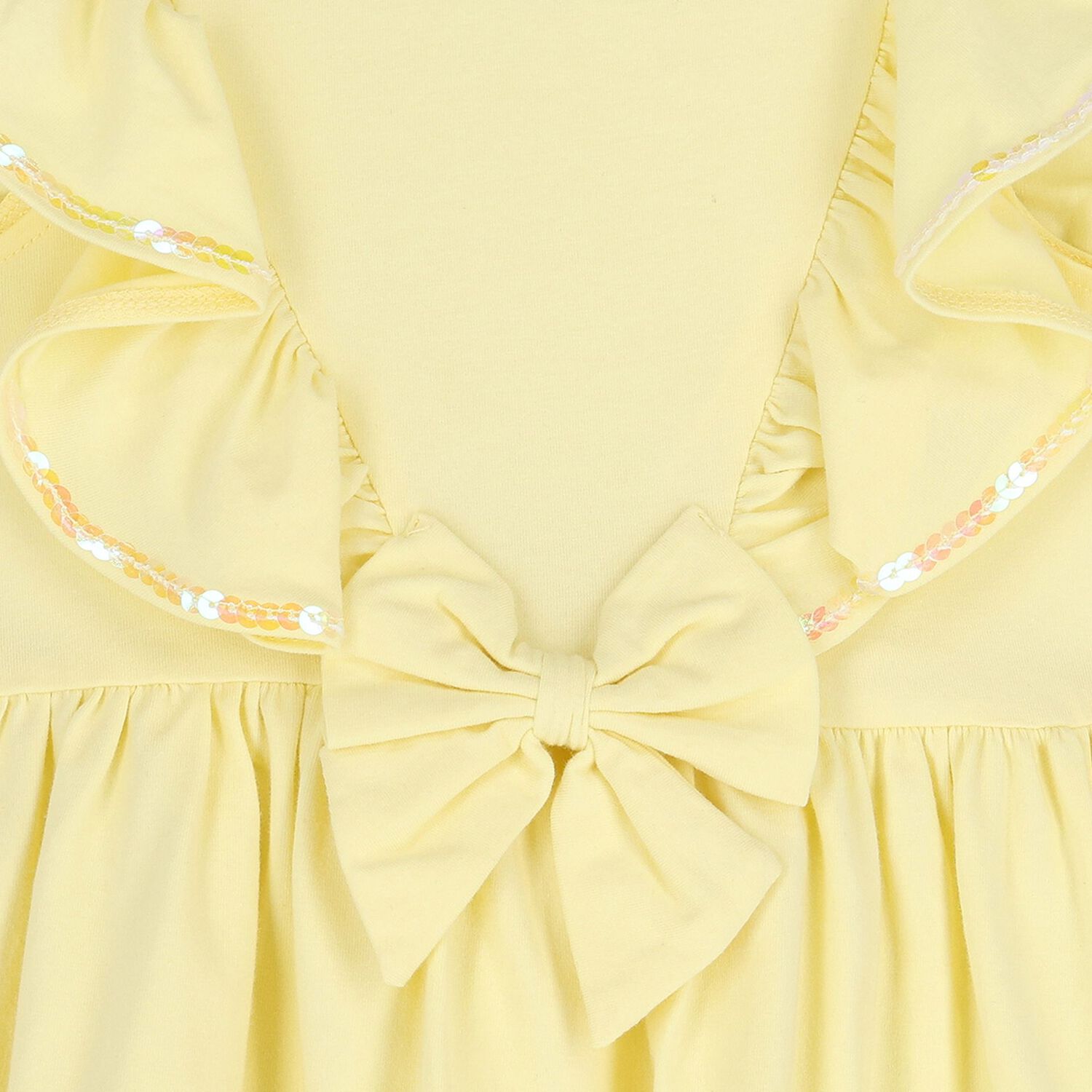 Girls Yellow Ruffle Dress, 3, hi-res