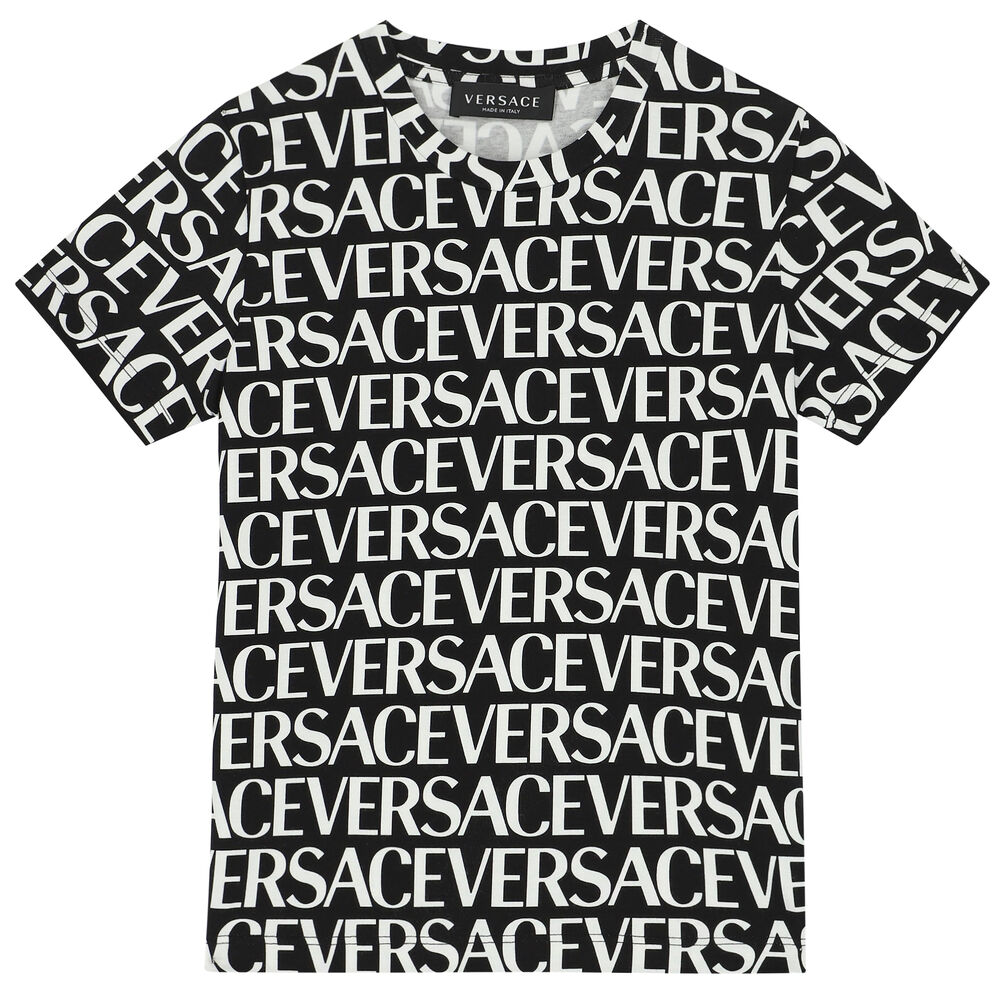 versace t shirt black and white