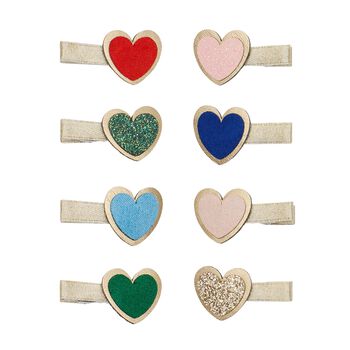 Girls Multi-Coloured Heartbeam Hairclips ( 8 Pack )