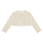 Baby Girls Gold Lace Trim Cardigan, 3, hi-res