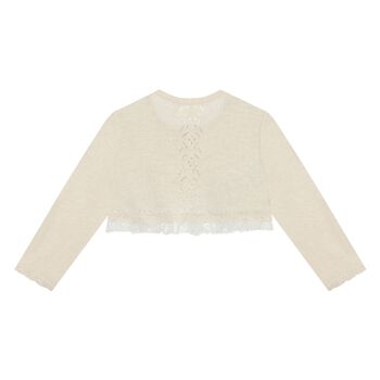 Baby Girls Gold Lace Trim Cardigan