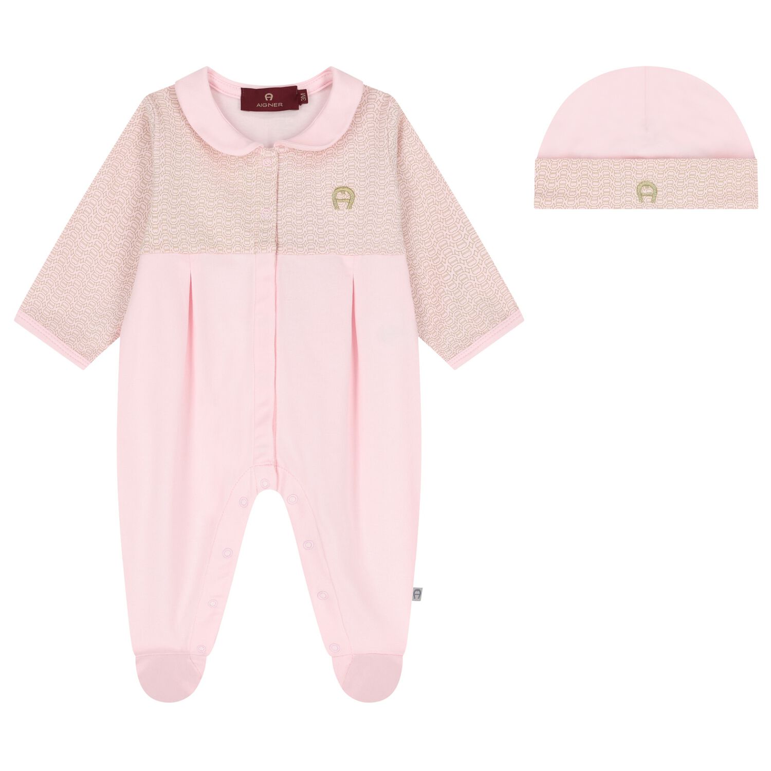 Baby Girls Pink & Gold Logo Babygrow Gift Set, 3, hi-res