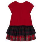Girls Red Tartan Logo Bow Dress, 1, hi-res