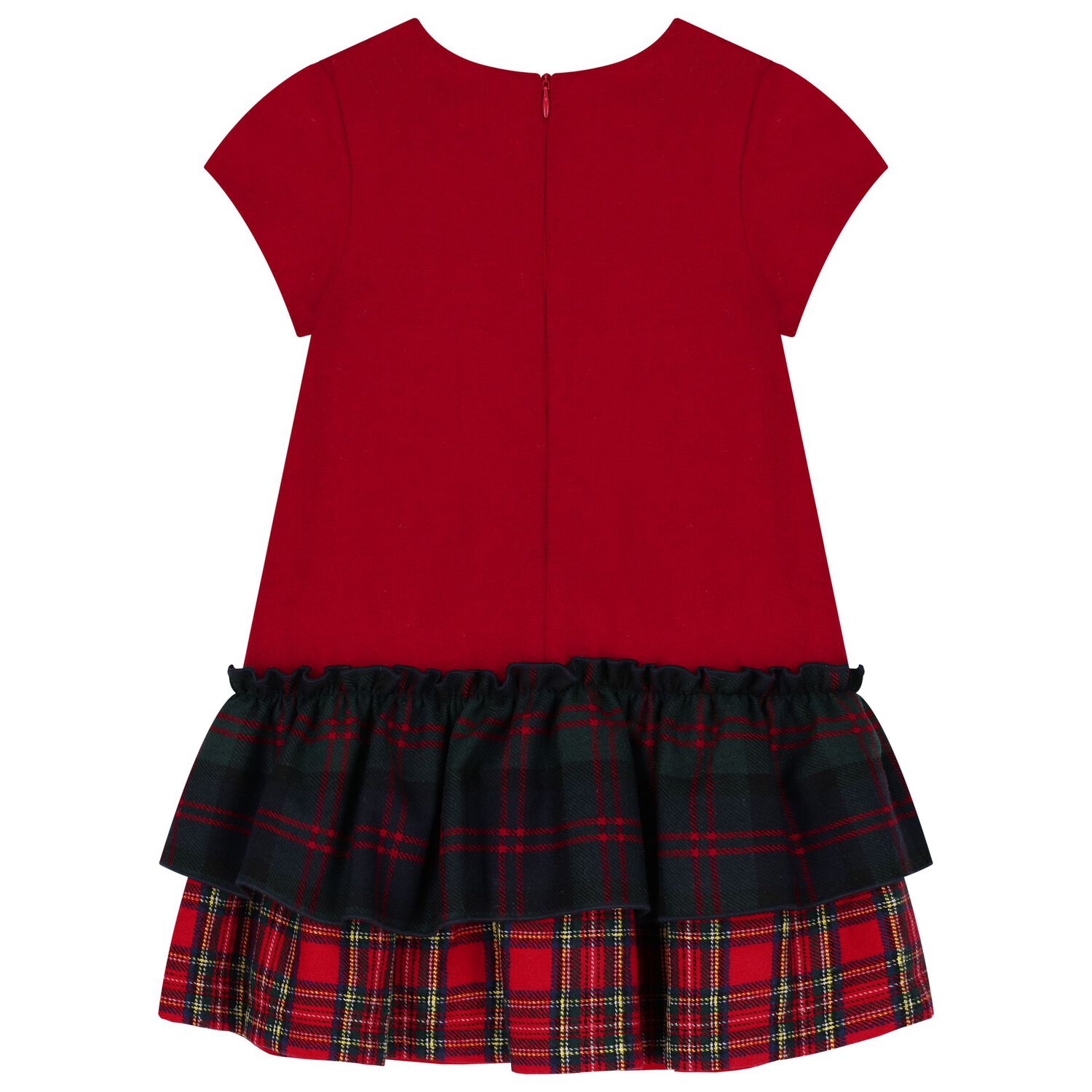 Girls Red Tartan Logo Bow Dress, 1, hi-res image number null